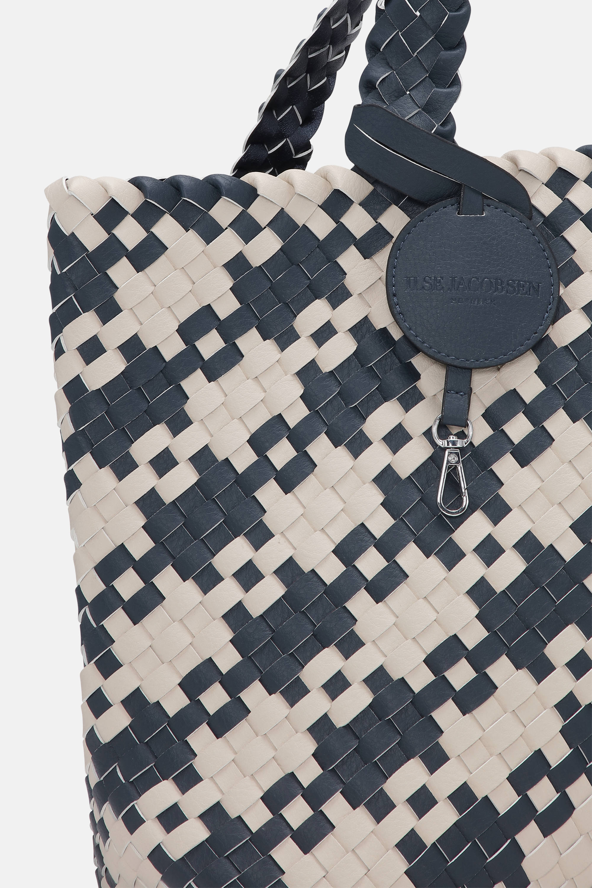 Houndstooth Braided Shopper - Ombre Blue light Sand
